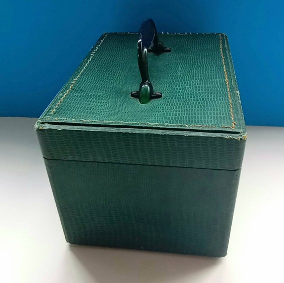 Mid Century JC Higgins Faux Leather Train Case With M… Gem