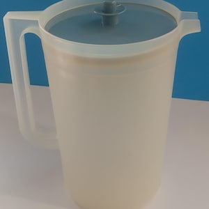 Brocca Tupperware vintage da un gallone con coperchio a pulsante, brocca Tupperware retrò n. 1416-2.