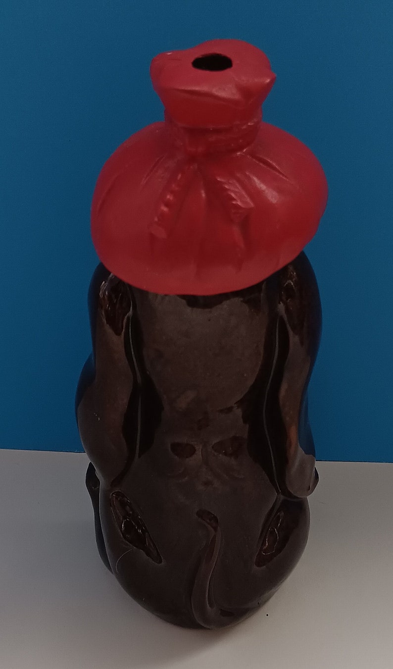 Vintage Enesco Ceramic Crying Basset Hound Dog Liquor Decanter With Cork Top, Mid Century Novelty Dog Decanter. image 3
