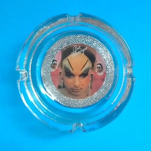 Handmade Divine Pink Flamingos Glass Ashtray, Divine, Pink Flamingos, Drag Queen Ashtray, Smoke Accessory, Drag Movie Ashtray, Made By Mod.