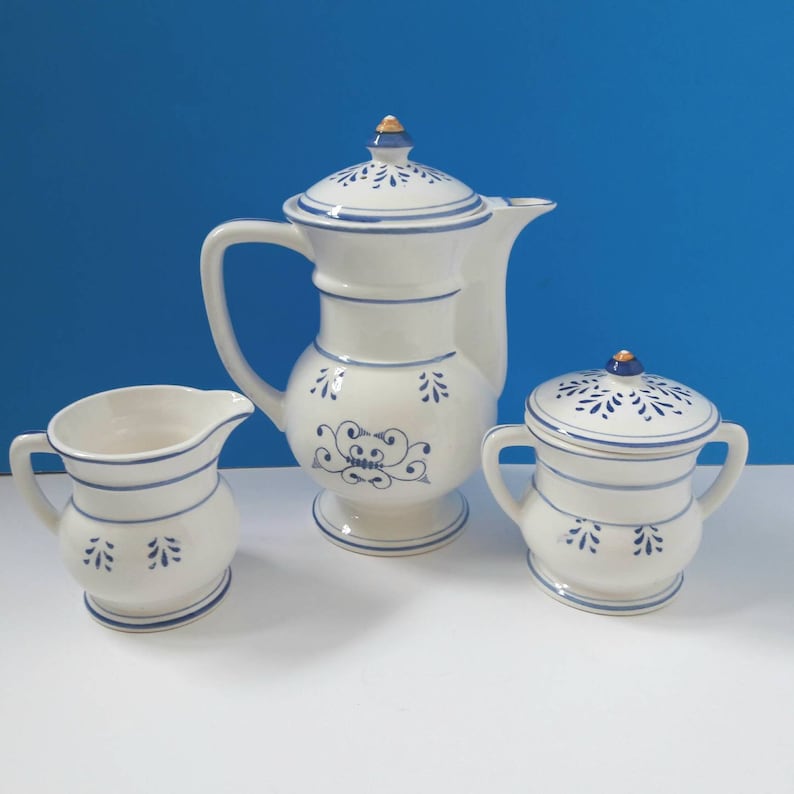 Sugar Bowl And Creamer Mid Century China Vintage Royal Sealy Japan Coffee Pot Retro Serving. Heritage Collection By Royal Sealy