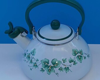 Corelle Coordinates By Reston Lloyd Two Quart Enamel Tea Kettle By Corning, Corelle Callaway Green Tea Kettle.