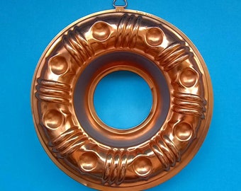 Vintage 3 1/2 Cup Copper Jello Mold, Retro Jello Mold, Copper Jello Mold, Jello Mold Wall Hanging.