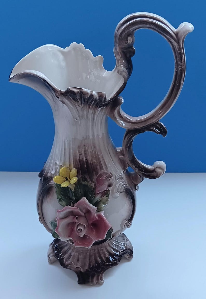 Vintage Capodimonte Porcelain Floral Bowl: Italian Ceramic Decor image 8