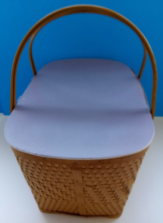 Vintage Woven Picnic Basket, Retro Picnic Basket, Vin… Gem