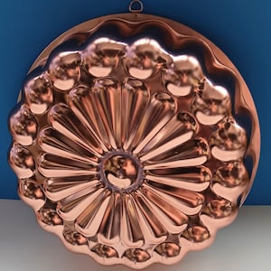 Vintage Copper Jello Mold With Floral Pinwheel Design, Vintage Jello Mold 1970s, Retro Kitchen.