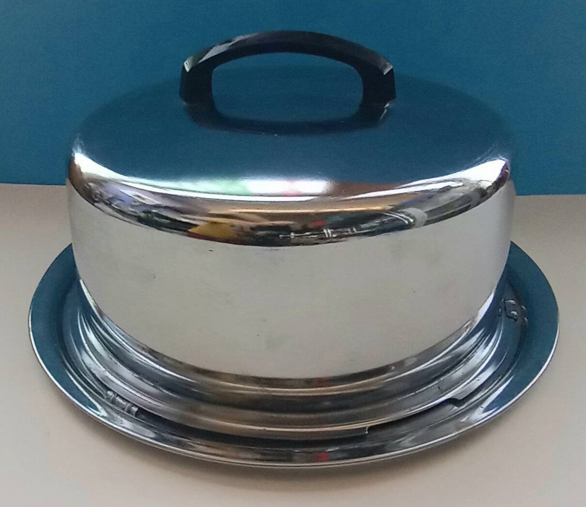 Mid Century Stainless Steel Chrome Cake Carrier By Everedy Etsy