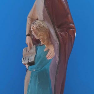Estátua religiosa de Santa Ana em cerâmica de meados do século, estátua de Santa Ana em cerâmica vintage. imagem 2