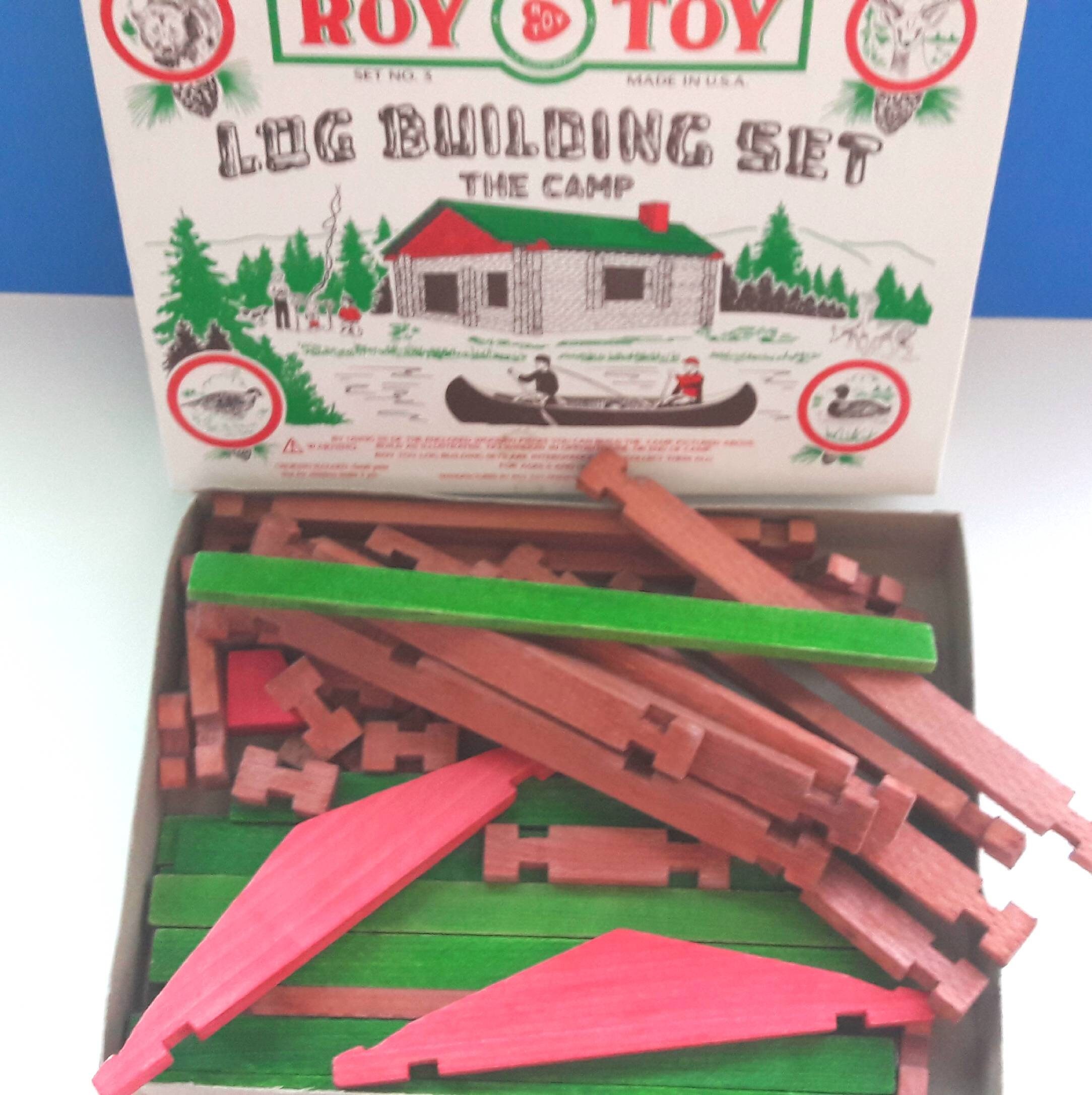 Vintage Roy Toy Log Building Set 3 The Camp Unused Vintage Etsy
