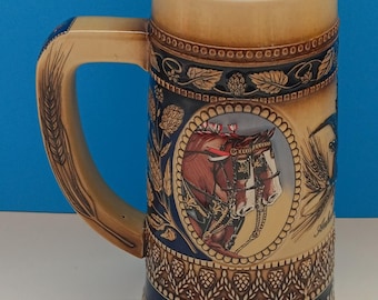 有名なクライズデール馬をモチーフにしたバドワイザービールジョッキ