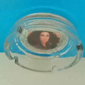 Handmade Cher Glass Ashtray, Cher, Smoke Accessory, Retro Music Ashtray, Cher Ashtray, Music Icon, Rock Star, Made By Mod. image 3