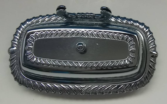 Vintage Stainless Steel Butter Dish With Butter Knife Holder by