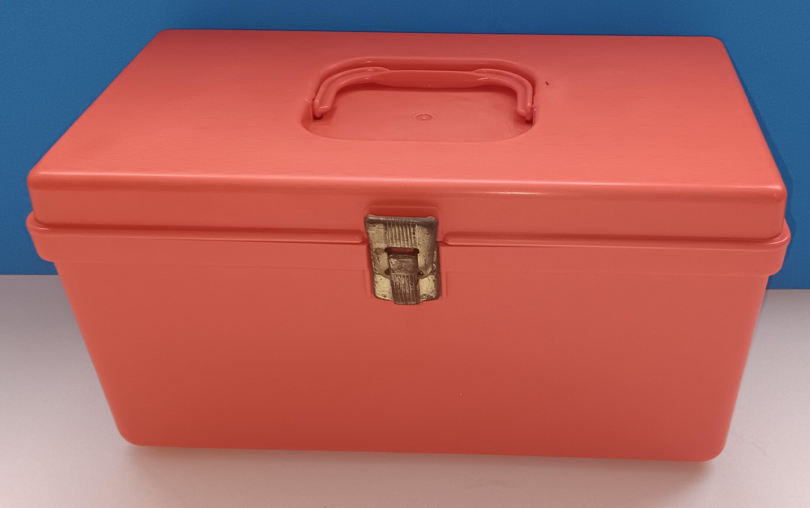 Vintage Orange Plastic Sewing Box - Wil Hold Wilson Manufacturing