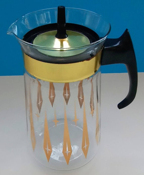 Caraffa da caffè in vetro Pyrex vintage a sette tazze, caraffa da