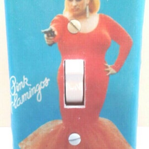 Handmade Divine Pink Flamingos Decoupage Light Switch Cover