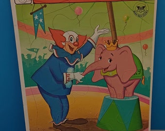 Vintage 1973 Bozo The Clown Frame Tray Puzzle, Retro Larry Harmon TV Bozo The Clown Puzzle By Western Publishing.