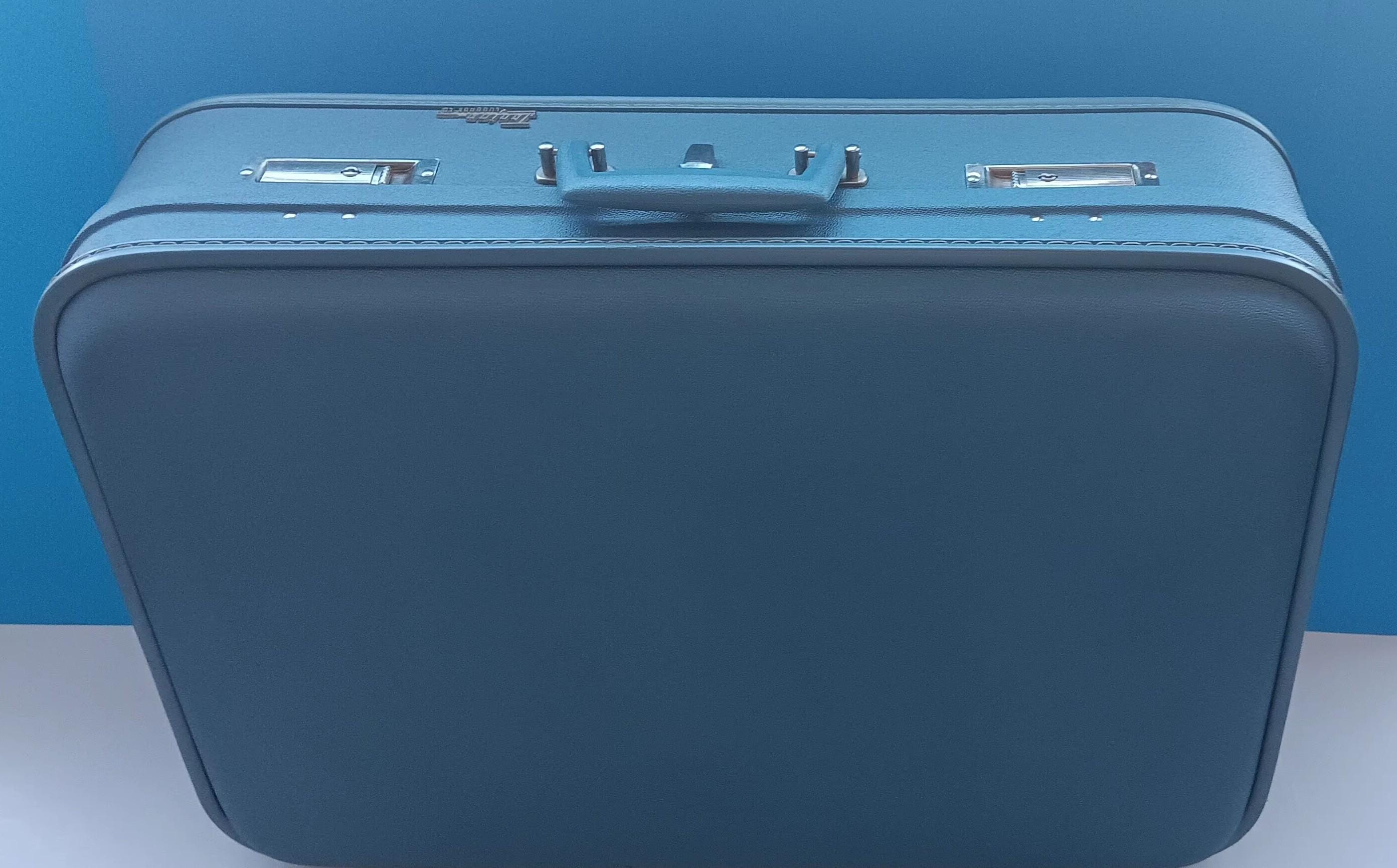 Vintage Mid Century 3pc Trojan HARD Suitcase Luggage Set