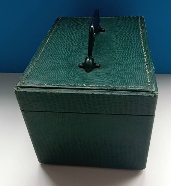 Mid Century JC Higgins Faux Leather Train Case With M… Gem