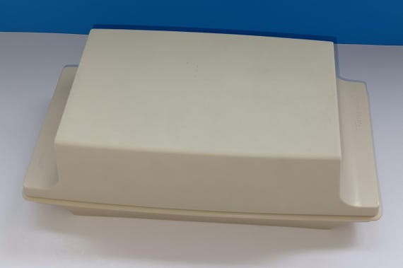 Vintage Beige Plastic Tupperware Double Butter Dish, Vintage Butter Dish By Tupperware #1512-1.