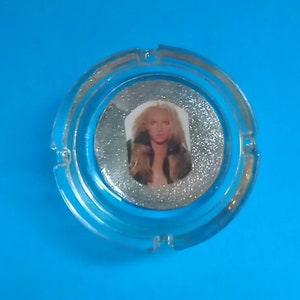 Handmade Britney Spears Glass Ashtray: 1990s Pop Music Accessory