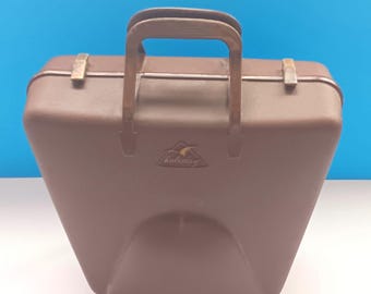 Vintage Brown Hard Shell Bowling Bag By Holiday, Retro Bowling Ball Bag.