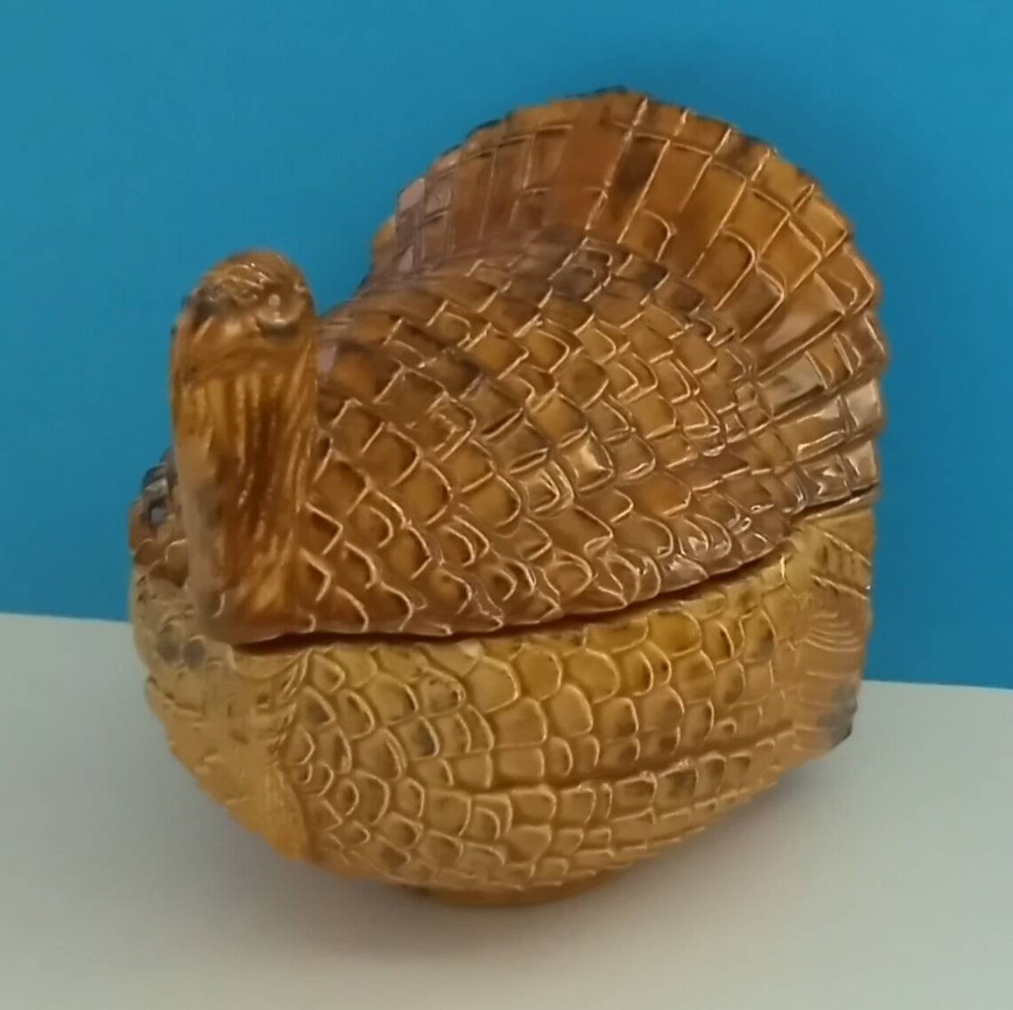 Vintage Ceramic Covered Turkey Serving Bowl Thanksgiving Etsy