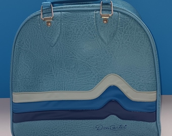 Vintage Faux Leather Don Carter Bowling Bag, Retro  Light Blue Bowling Bag.
