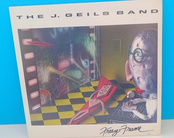 The J. Geils Band Vintage Vinyl Record Album "Freeze Frame", Retro Rock J. Geils Band Vinyl Record 1981 By EMI America Records.