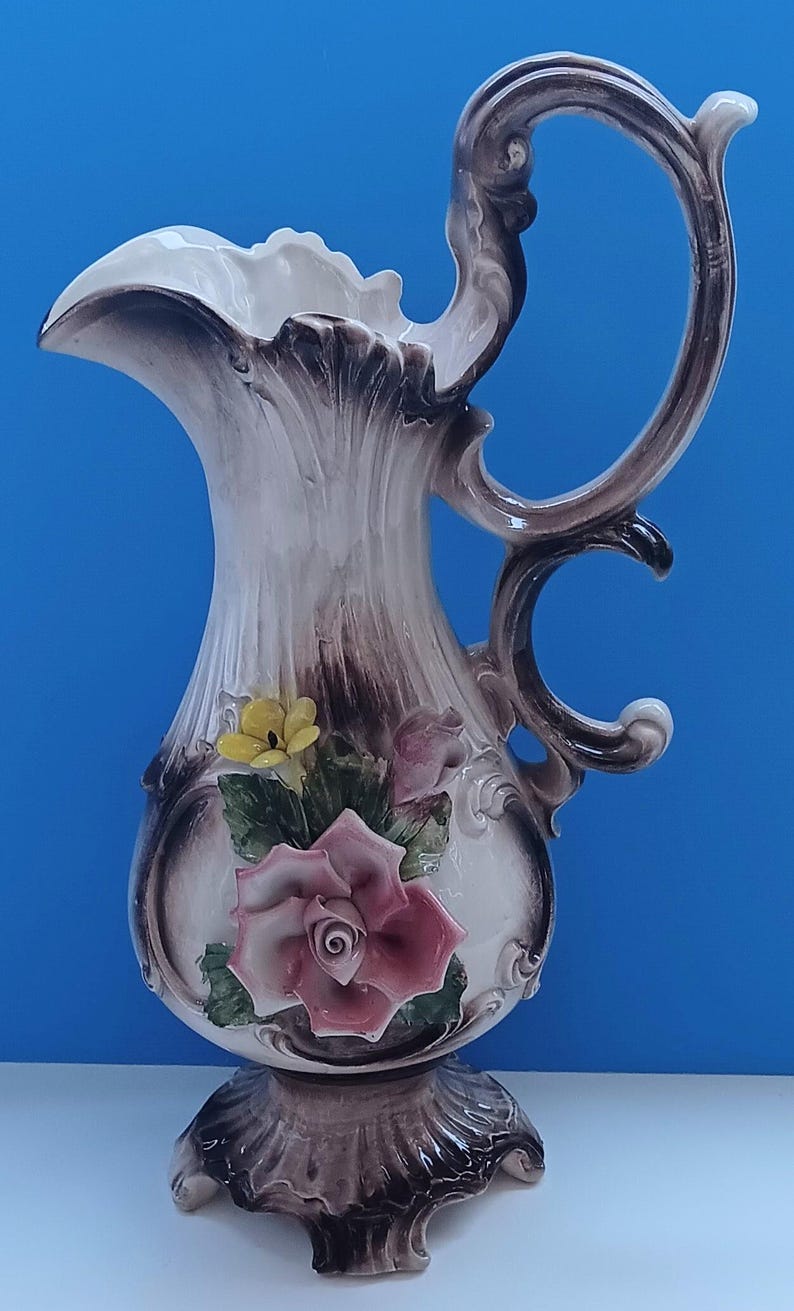 Vintage Capodimonte Porcelain Floral Bowl: Italian Ceramic Decor image 7