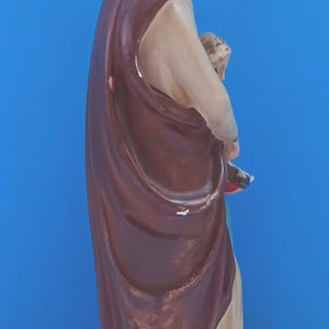 Estátua religiosa de Santa Ana em cerâmica de meados do século, estátua de Santa Ana em cerâmica vintage. imagem 4