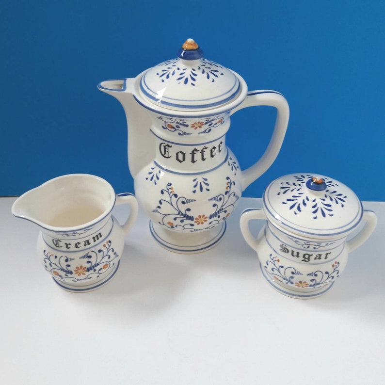 Sugar Bowl And Creamer Mid Century China Vintage Royal Sealy Japan Coffee Pot Retro Serving. Heritage Collection By Royal Sealy