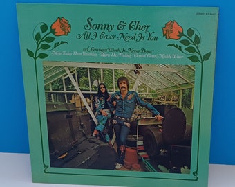 Sonny And Cher Vintage Vinyl Album "All I Ever Need Is You," Retro Vinyl Record LP Sonny And Cher 1972 By MCA Records.