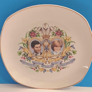 Vintage Royal Wedding Princess Diana Collectible Plate By Royal Staffordshire England, Vintage 1980s Royal Wedding Plate.