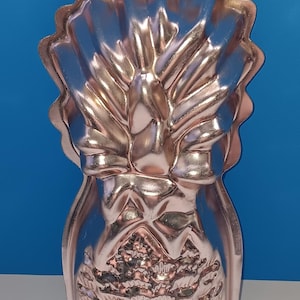 Vintage Copper Four Cup Jello Mold With Pineapple Design By AHC, Retro 1963 Jello Mold, Vintage Pineapple Jello Mold.