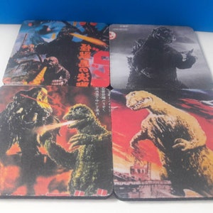 Handmade Godzilla Rubber Coaster Set: Sci-Fi Movie Art