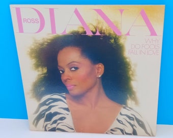 Diana Ross Vintage Vinyl Record Album "Why Do Fools Fall In Love,"  Retro Diana Ross Vinyl LP 1981 By RCA Records.