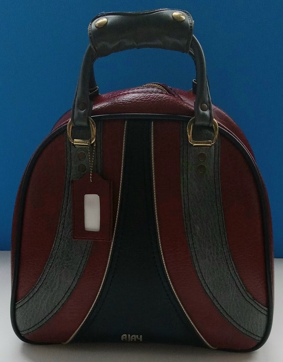 Vintage Faux Leather Bowling Bag 1970s Bowling Ball Bag 