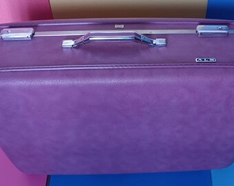 Large Purple Mid Century Hard Shell Suitcase By American Tourister, Vintage Suitcase, Retro Travel, Mid Century  Luggage.