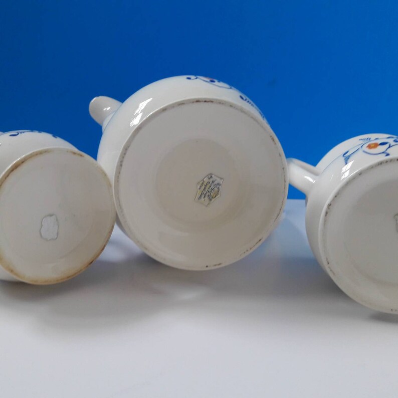 Sugar Bowl And Creamer Mid Century China Vintage Royal Sealy Japan Coffee Pot Retro Serving. Heritage Collection By Royal Sealy