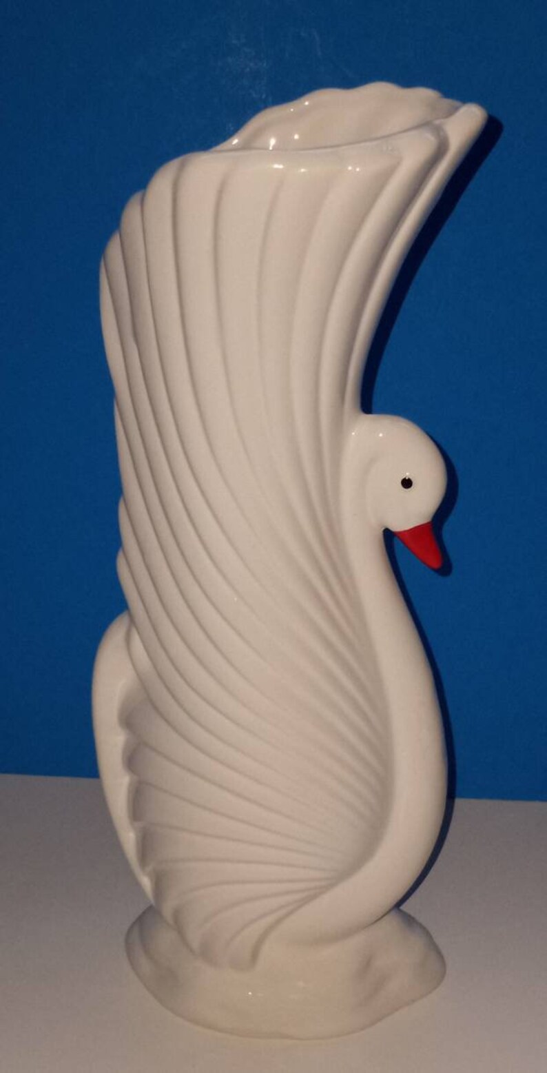 Vintage Ceramic Swan Vase 1960s Swan Vase Kitschy Swan Etsy