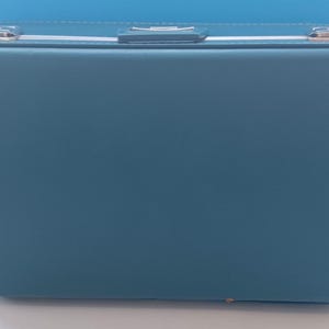 Large Mid Century Blue Suitcase, Vintage Travel Bag Blue, Vintage Retro Suitcase.