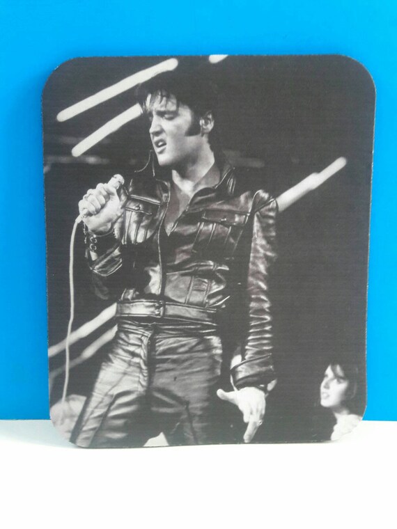 Handmade Rubber Heat Transfer Elvis Presley Mousepad Computer Etsy