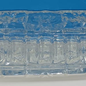 Mid Century Crystal Glass Butter Dish: Vintage Serving