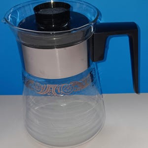 Vintage Pyrex Eight Cup Glass Coffee Carafe, Mid Century Coffee Carafe, Vintage Glass Carafe By Pyrex.