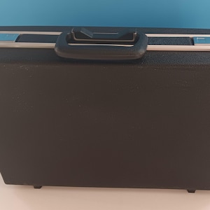 Valigetta rigida nera vintage, valigetta retrò anni Italia