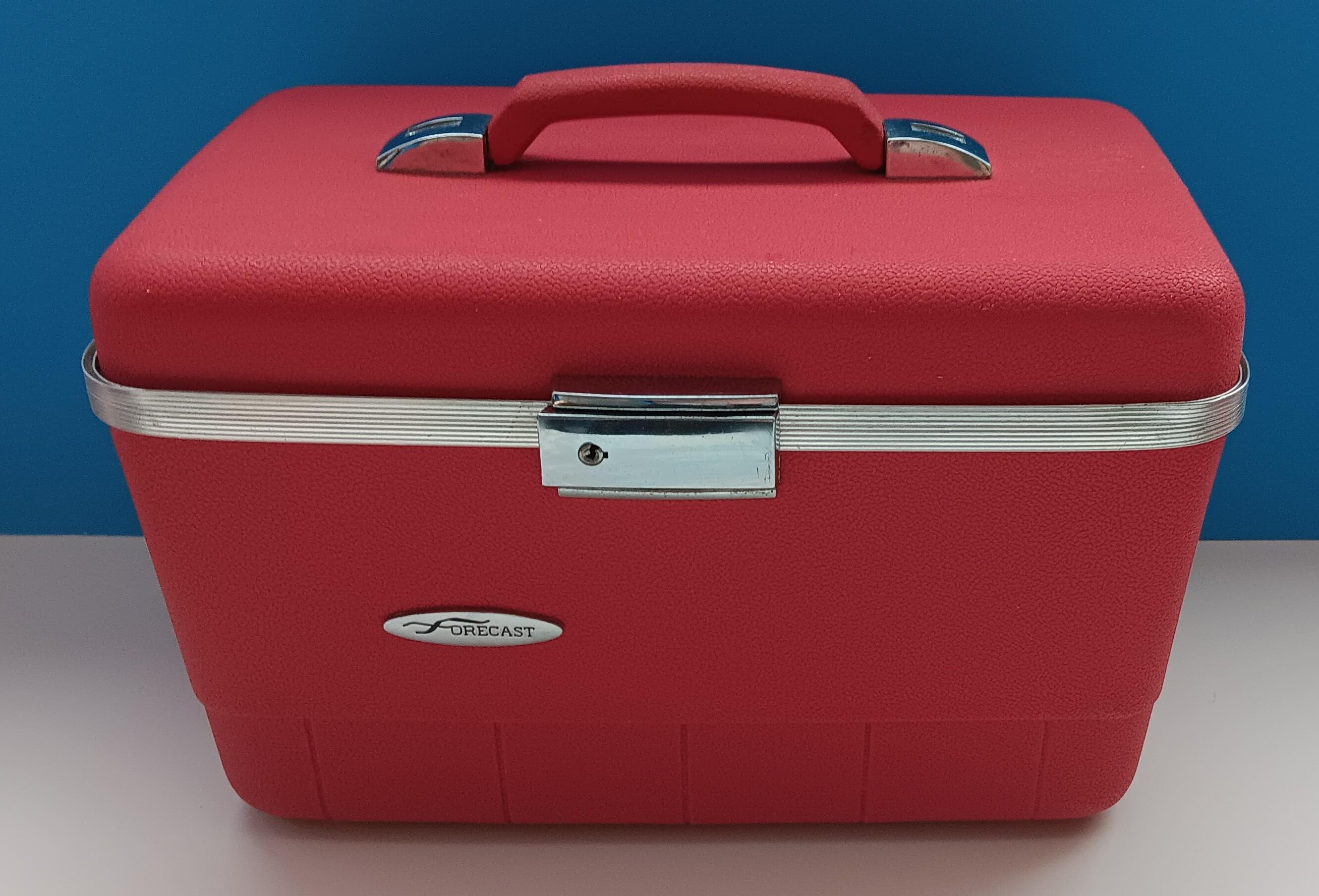 SEARS VINTAGE RETRO 1960'S GREEN VINYL CARRY ON TRAVEL BAG