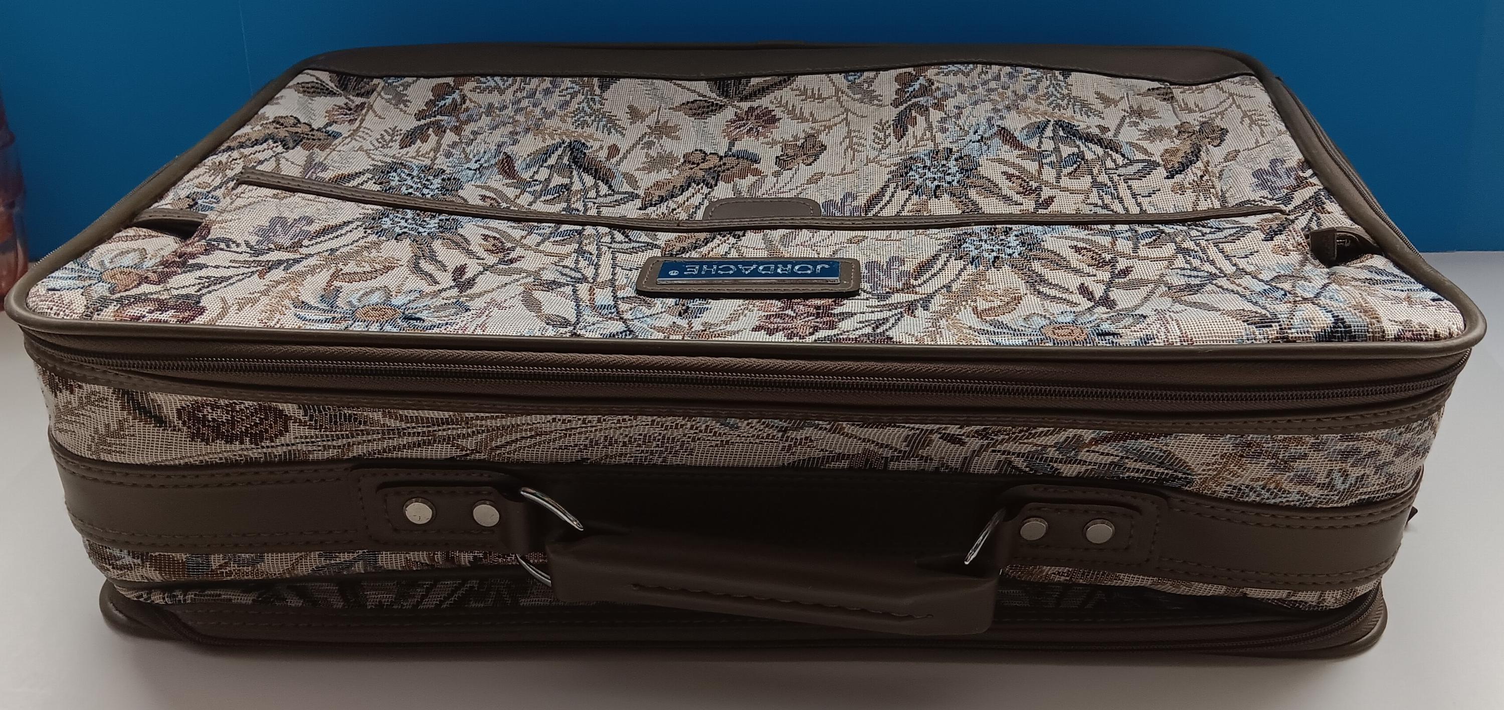 Vintage 1980s Jordache Floral Tapestry Suitcase, Retro Jordache