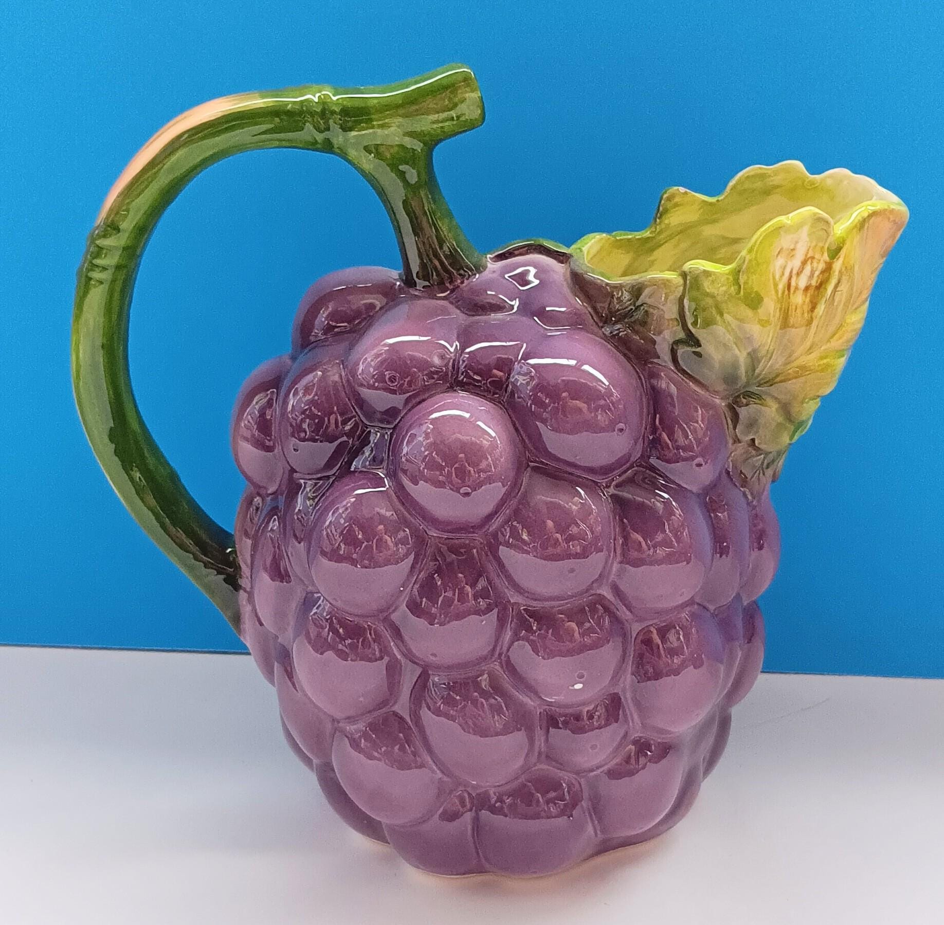 Vintage Ceramic Grapes Pitcher, Retro Kitchen Decor - Etsy