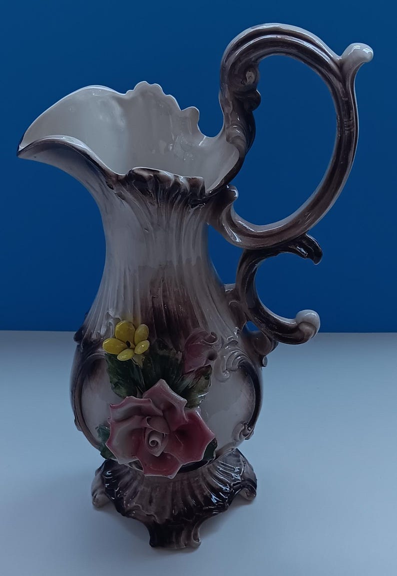 Vintage Capodimonte Porcelain Floral Bowl: Italian Ceramic Decor image 4
