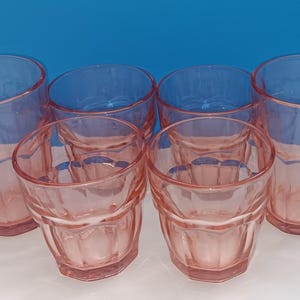 Vasos Bormioli Rocco rosas: Juego de 6 vasos retro